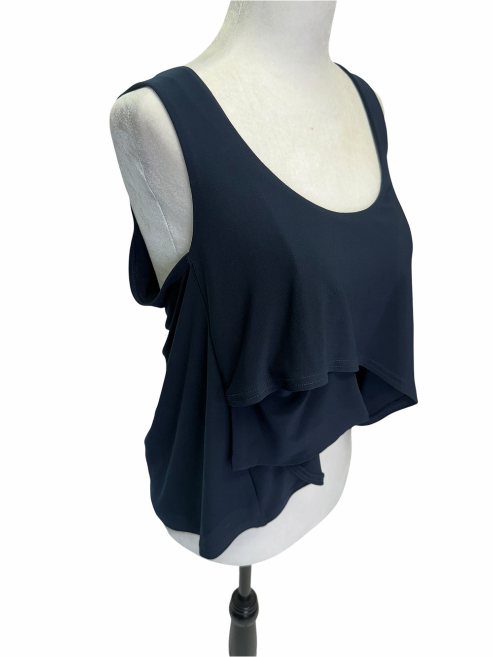 Splendid Black Layered/Asymmetrical Sleeveless Tank Top Navy Size XS